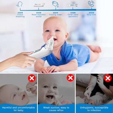 Назальний аспіратор дитячий електричний дитячий назальний аспіратор новонароджений з 3 силами всмоктування музичним світлом і 3 ро