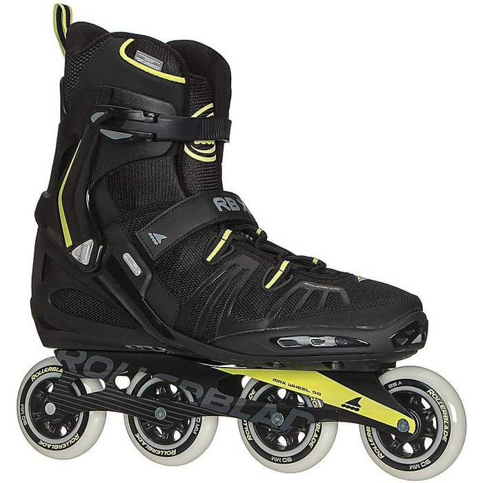 Чоловічі роликові ковзани Rollerblade RB XL для фітнесу для дорослих чорно-лаймові високоефективні роликові ковзани 0