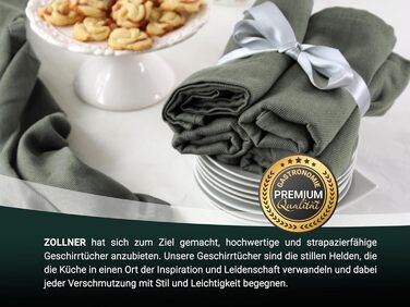 Набір ZOLLNER з 5 бавовняних чайних рушників розміром 50x70 см - суперпоглинаючі та міцні кухонні рушники - можна прати при темпер
