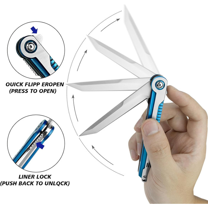 Одноручний ніж IKORES, складаний ніж зі шкіряним чохлом і кишеньковою кліпсою, одноручний ніж з лезом з нержавіючої сталі, для чол