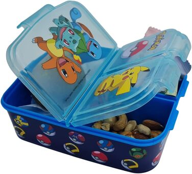 Ланчбокс Pokemon, контейнер для сніданків та перекусів, прямокутний, три відділення, 6x16x19 см