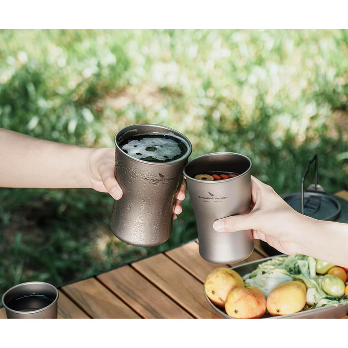 Мл титанова пивна кружка для кемпінгу, надлегка штабельована одношарова чашка для кави з льодом, соковита чашка для холодної води, коли, зовнішня портативна, міцна металева, посуд для напоїв Ti3231D 240 мл Ti3231d, 240