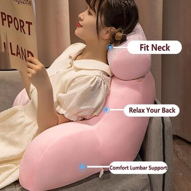 Подушка для читання SCARVES, з підтримкою для шиї/рук, латексна подушка Ice Silk, ергономічна подушка для спини для ліжка, чохли, що праються, для сидіння, читання або гри (колір чорний та білий, розмір 60 см x 60 см)