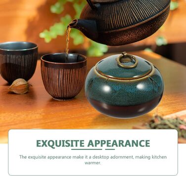 Багатофункціональний керамічний контейнер для зберігання чаю TOYANDONA синього кольору, герметичний для розсипного чаю, кави, сухофруктів, декоративний та практичний для дому та кухні