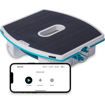 Автоматичний скімер для басейну Dolphin Skimmi з Bluetooth очищення поверхні води за допомогою інтелектуальних датчиків, зарядка від сонячної батареї