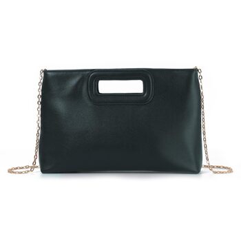 Елегантне клатч-гаманці для жінок, формальна вечірня сумочка зі шкіри, сумка на ланцюжку через плече, чорний колір