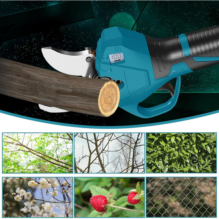 Професійні акумуляторні сучкорізи, сумісні з акумуляторами Dewalt 18V (акумулятор не входить до комплекту), з РК-дисплеєм та імпортними сталевими лезами SK5. Для гілок, кущів та стовбурів.