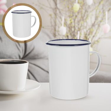 Емальований мірний стаканчик Garneck Vintage Water Cup Camping Cup із сільським дизайном для кави, чаю та гарячих напоїв, безпечний для миття в посудомийній машині та довговічний