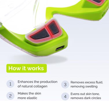 Мікрострумові окуляри GESS Kuper, апарат для підтяжки обличчя 3 режими інтенсивності, перезаряджається, антивіковий апарат, контурна підтяжка шкіри, мікрострумовий ліфтинг обличчя, підтяжка і ліфтинг обличчя, проти зморшок