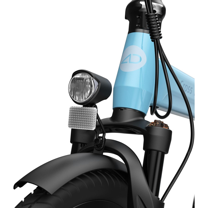 Складаний електровелосипед, ремінний привід, міський велосипед, автоматична 3-швидкісна внутрішня втулка, задній двигун, електровелосипед для жінок/чоловіків, схвалено німецькими правилами дорожнього руху (StVZO), синій, 20Ultra