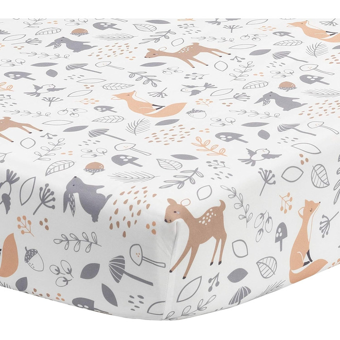 Комплект постільної білизни в дитяче ліжечко Bedtime Originals Deer Park 3-спальний, сірий, тварини, ліс