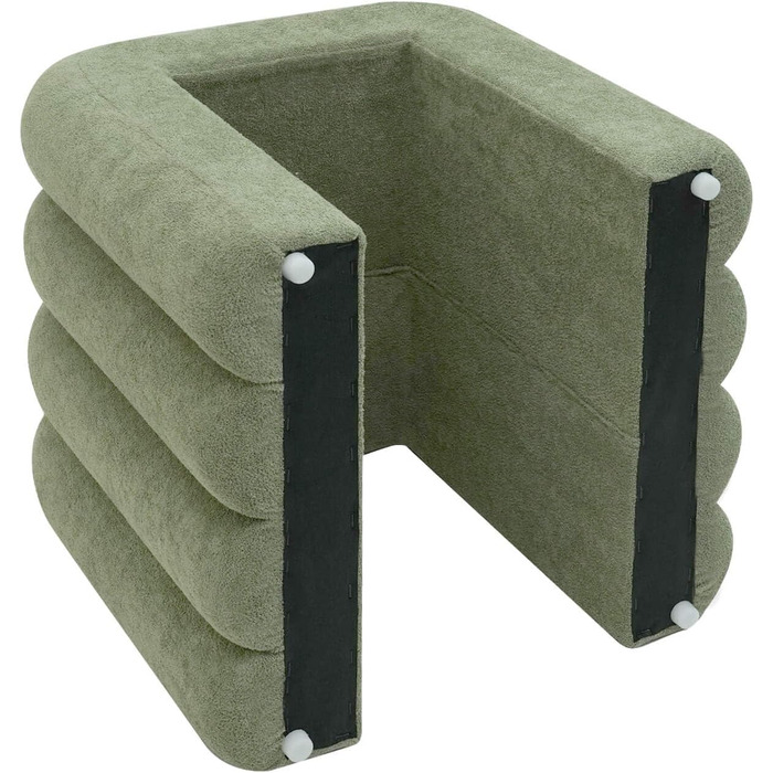 Комплект із 2 сучасних підставок для ніг, низькі пуфи, темно-зелений колір, поліестерова тканина МДФ, предмети домашнього декору, для дивана - Розміри ВxШxГ 40 x 38 x 40 см - Арт. RE7062