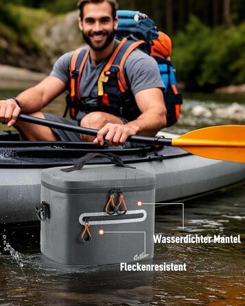 Сумка-холодильник 7/14/24 л - Ізольована та водонепроникна Портативна міні-сумка-холодильник з термоізоляційним шаром Легка для кемпінгу, пікніків, пляжу та барбекю - Герметична та міцна темно-сіра 14 л