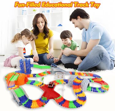 Автомобільна гоночна траса для дітей з 2 іграшковими машинками, дитячі іграшки від 2 3 4 5 6 7 років хлопчика, 309 шт. Автомобільн