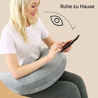 Ергономічна подушка Crealis, в&39язана гачком подушка, опорна подушка, подушка для рук, в&39язана подушка для підтримки, ігрова подушка - ваш союзник комфорту для творчих моментів, читання та ігор, для ліжка та дивана, сірий