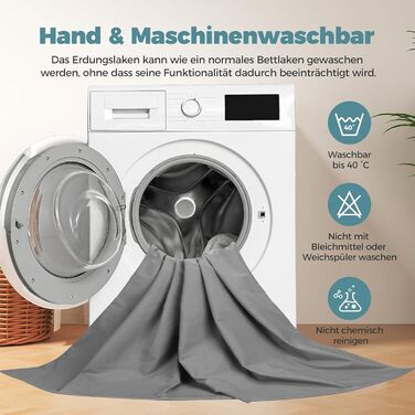 Килимок для заземлення 150x200 см Дихаюче простирадло для заземлення Срібне волокно Заземлюючий простирадло для здоров&39я із заземлюючим кабелем для кращого сну Бежевий 150X200 см