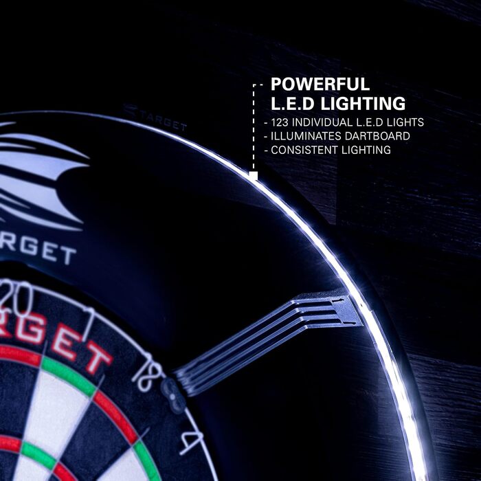 Система освітлення мішені Target Darts Corona Vision (чорна рамка, LED-кільце)