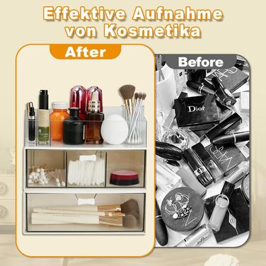 Елементний органайзер для косметики, акриловий міні-органайзер для ванної кімнати з висувними ящиками, багатофункціональний органайзер для туалетного столика для спальні, столу, ванної кімнати, 4-