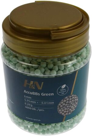 Мм Bio AccuBBs Green - 0,20г - 4000 шт. Страйкбольні набої софт-айр для страйкбольної гвинтівки пістолета снайперської повітряної м'якої гвинтівки біорозкладні 6мм, 6