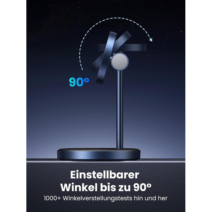 Зарядна станція UGREEN MagFlow 2 в 1 для iPhone сумісна з зарядним пристроєм Magsafe Бездротовий зарядний пристрій для iPhone 16/1