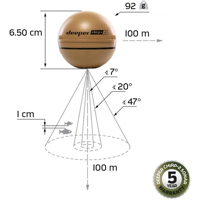 Ехолот із заливкою, для риболовлі з човна, підлідної риболовлі, риболовлі з берега Відливний ехолот із зручним безкоштовним додатком, 2 - GPS