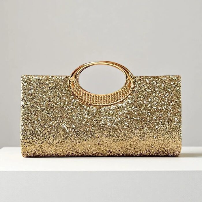 Клатч вечірній, блискуча сумочка, вечірня сумочка з камінням, сріблястий