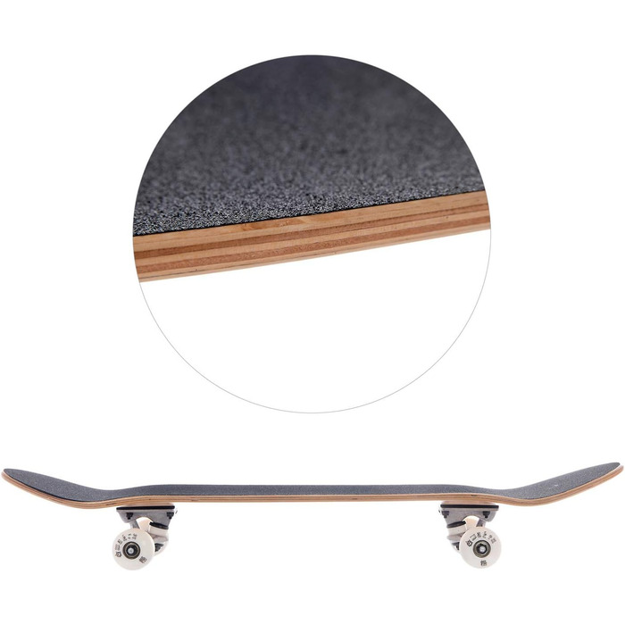 Канадський скейтборд Wake Up Canadian Maple Bottom Checkered Skateboard Black