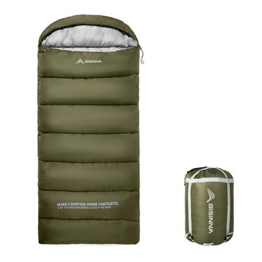 Спальний мішок BISINNA для дорослих, кемпінг, графеновий поліестер, тихий - водовідштовхувальний, дихаючий - 220x90 см на 4 сезони (1,8 кг/2,5 кг)