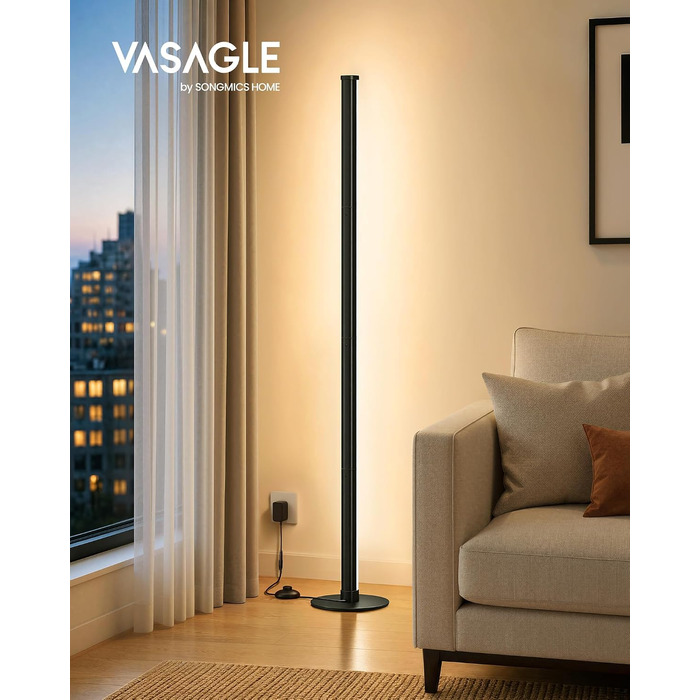 Набір з 2 LED-торшерів VASAGLE для вітальні, диммер, 12Вт 1200Лм, 3000К теплий білий