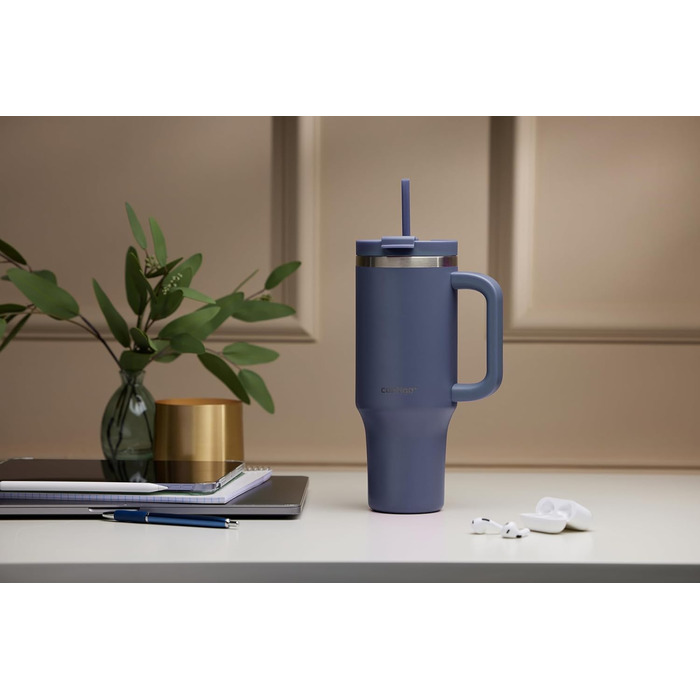 Термос Contigo 1200 мл з ручкою та трубочкою Термос з нержавіючої сталі з кришкою Зберігає напої прохолодними протягом 29 годин Дорожня кружка Термокружка Індиго без BPA