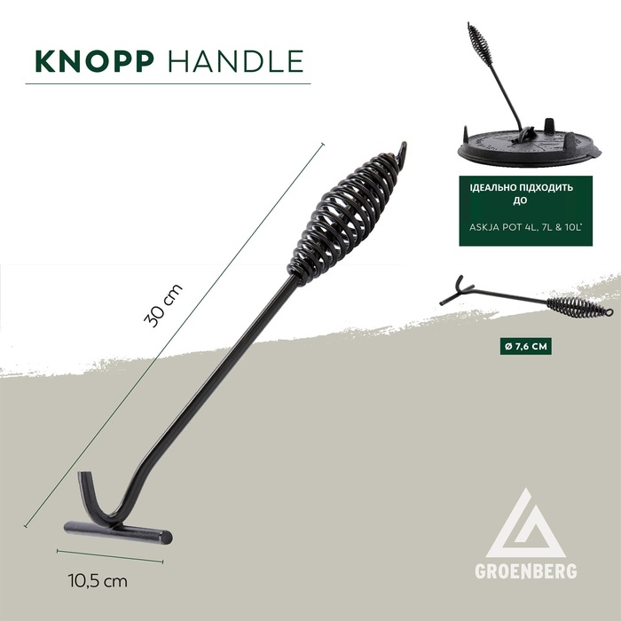 Підйомник кришки Groenberg Knopp Handle Black (266019)