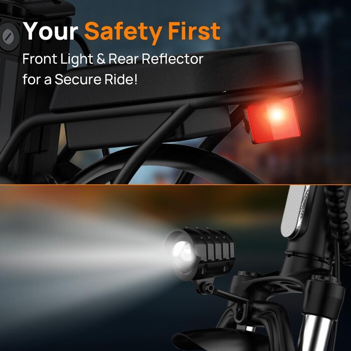 Складаний електровелосипед URLIFE 14&quot, 48 В 7,5 Аг, змінний акумулятор для великої дальності до 60 км, електричний велосипед, двигун 250 Вт, 3 режими їзди, регульована висота сидіння, складаний електровелосипед Pedelec для чоловіків та жінок, чорний