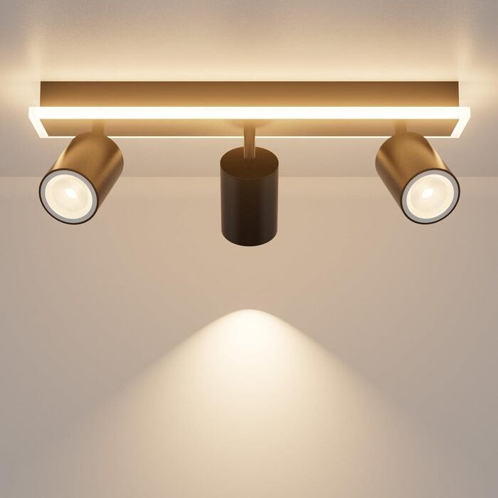 Стельовий точковий світильник Klighten 3 полум'я чорний, 3 розетки GU10 світлодіод 8,5 Вт, стельовий прожектор поворотний, поворот