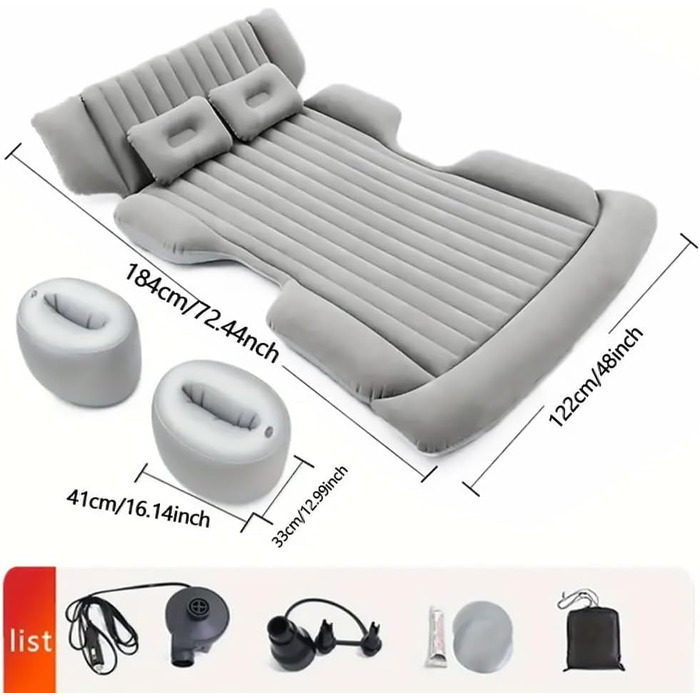 Автомобільний матрац, для Dacia Logan I 2008-2012 Відкритий кемпінг Повітряні ліжка Надувне автомобільне ліжко Складане портативне повітряне ліжко Зручне та міцне