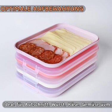 Набір із 6 контейнерів для делікатесів із вбудованим підносом, контейнер для зберігання продуктів, харчовий контейнер, коробка для делікатесів, штабелюється, без BPA, кухонне начиння, пластик, різні кольори 16