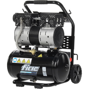 Переносний повітряний компресор FIAC SUPERSILENT 10, безмасляний, максимальний тиск 8 бар, 1 к.с., бак 10 л, рівень шуму 58 дБ LpA