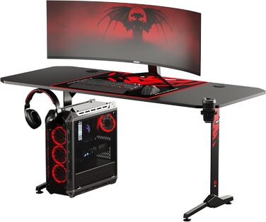 Ігровий стіл Diablo X-Mate, 160 x 75 x 75 см, МДФ / сталь / вуглецеве волокно, чорний
