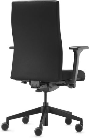 Переможець тесту Stiftung Warentest, ергономічне офісне крісло з 4D-підлокітниками, регульованою по висоті спинкою, від Dauphin (чорне), 9248