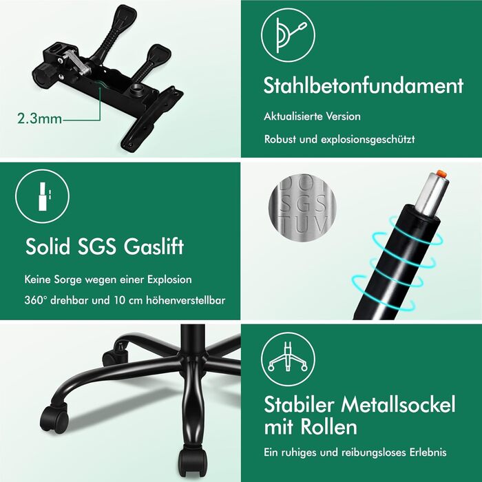 Офісний стілець ALFORDSON, Комп&39ютерний стілець, Робочий стілець зі штучної шкіри, вантажопідйомність 150 кг, спинка 90-135, регульований по висоті ергономічний комп&39ютерний стілець, Grey Boss - Grey