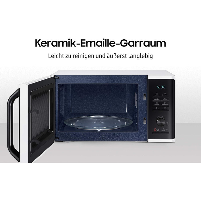 Мікрохвильова піч Samsung MS2AK3515AW/EG, 800 Вт, робоче місце 23 л, ширина 48,9 см, швидке розморожування, 29 автоматичних програм, біла одинарна