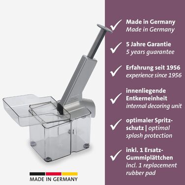 З похилим жолобом і великою серцевиною, пластик/нержавіюча сталь/алюміній, Kirschomat, срібло/чорний/прозорий, 40702260 Kirschomat