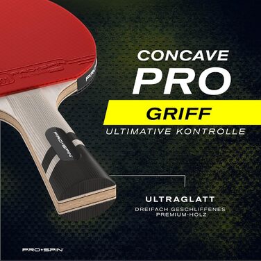 Професійна ракетка для настільного тенісу PRO SPIN карбонова червона