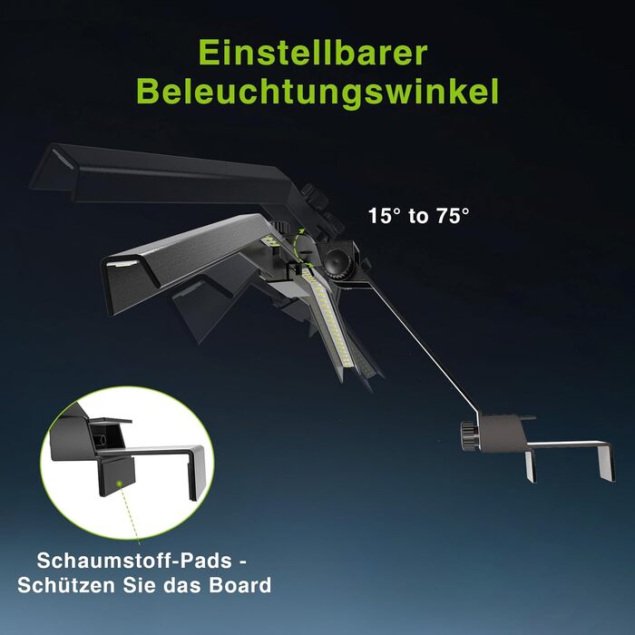 Світлодіодне освітлення для мішні для дартсу STASUN, складна система освітлення всієї дошки, професійний аксесуар для дартсу з регульованим кутом та яскравістю, без бічних відблисків TOR 120