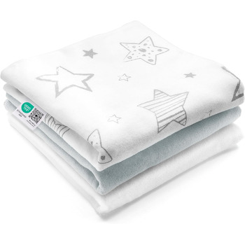 Серветки зірочки - упаковка 3, 80x80 см - м'які серветки для відрижки дитини з 100 бавовни - перевірені на вміст шкідливих речовин