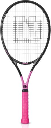 Доросла тенісна ракетка, 27 дюймів, чорний/рожевий