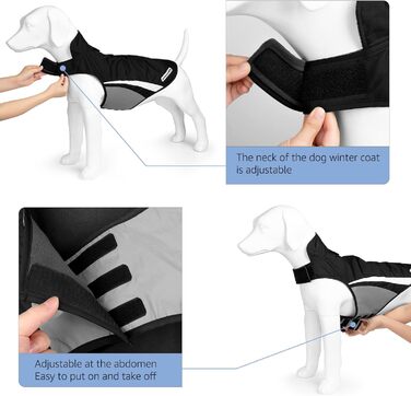 Зимова куртка для собак, водонепроникний дощовик для собак, флісова куртка для собак середніх розмірів з отвором для шлейки та світловідбиваючими смужками (XL)