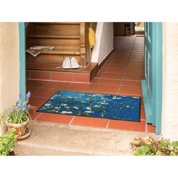 Килимок для дверей Salonloewe Almond Tree Turquoise Artist, що миється, 50 x 75 см, килимок для входу, брудозахоплювальний килимок для будинку Vincent Spring