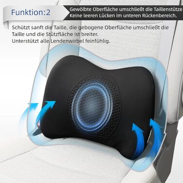 Поперекова опорна подушка з піною з ефектом пам&39яті, ергономічна спинка для автомобілів, офісних стільців, автокрісел та інвалідних візків, регульована, зручна, дихаюча гелева поперекова подушка для подорожей, сну та роботи