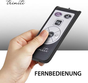 Електричний обігрівач TRINITI, конвекторний обігрівач з термостатом до 2000 Вт, елегантне загартоване скло, світлодіодний дисплей, таймер, тонкий та тихий, захист від перекидання та перегріву, коліщатка, настінний, БІЛИЙ