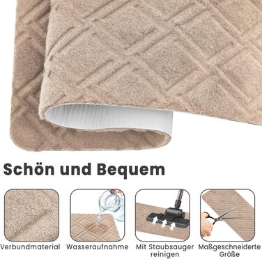 Килимки для сходів, самоклеючі килимки для сходів для приміщень, 15 шт. , протиковзкі, можна різати, багаторазові, для захисту домашніх тварин та людей похилого віку (картований візерунок - бежевий, 55x19 см) 55 см x 19 см картатий візерунок - бежевий